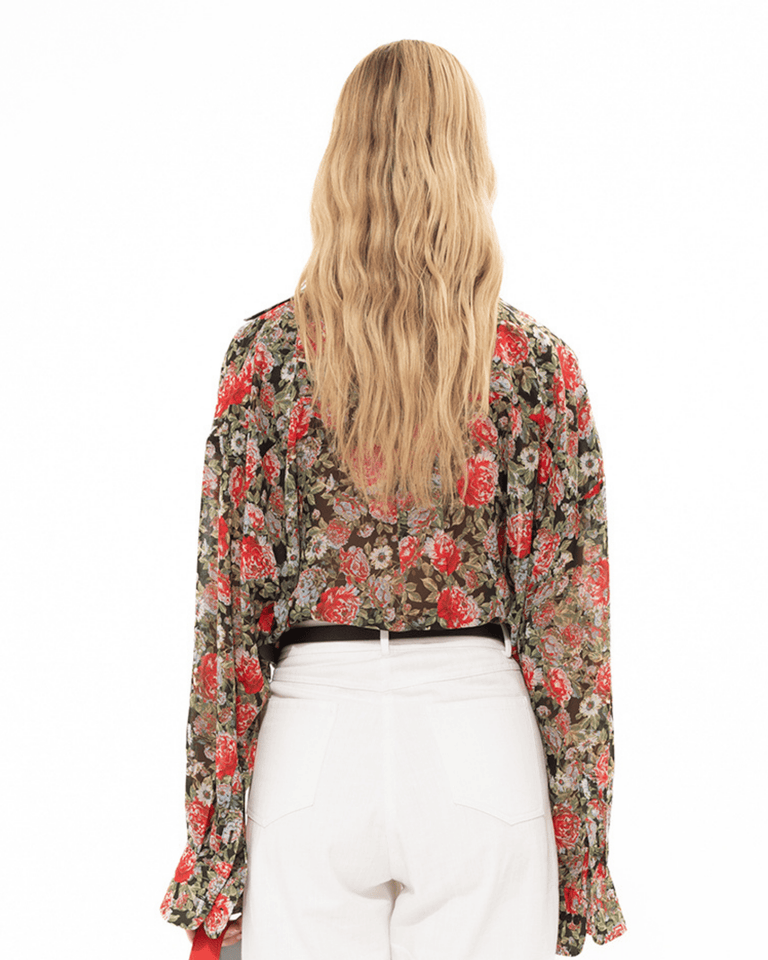 RED FLORAL OS SHIRT