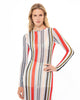 RED STRIPED MESH DRESS