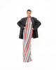 RED STRIPED MESH DRESS