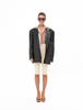 BLACK FAUX LEATHER BLAZER