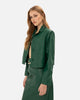 ALPINE GREEN FAUX LEATHER CROP JACKET