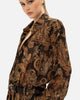 GOLDEN-BROWN PAISLEY OS SHIRT