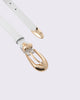 WHITE LEATHER BELT WITH GOLD BUCKLE