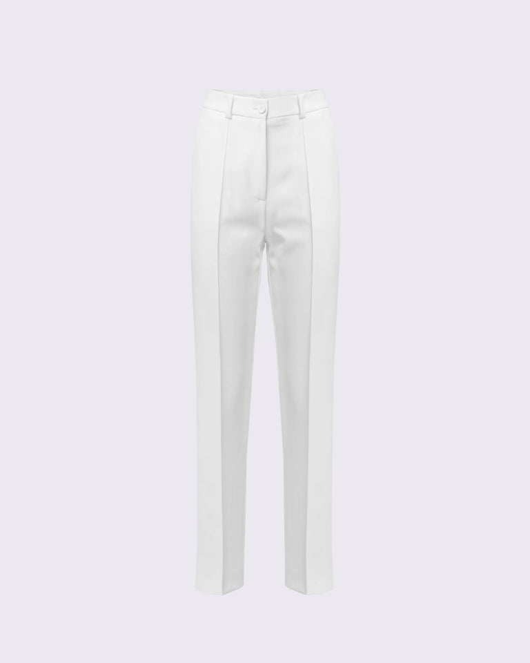 WHITE TAILORED PANTS WITH NERVIR