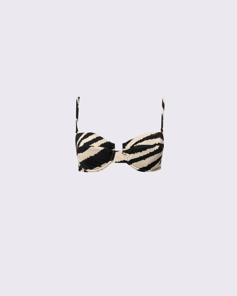 ZEBRA PRINT UNDERWIRE BIKINI TOP