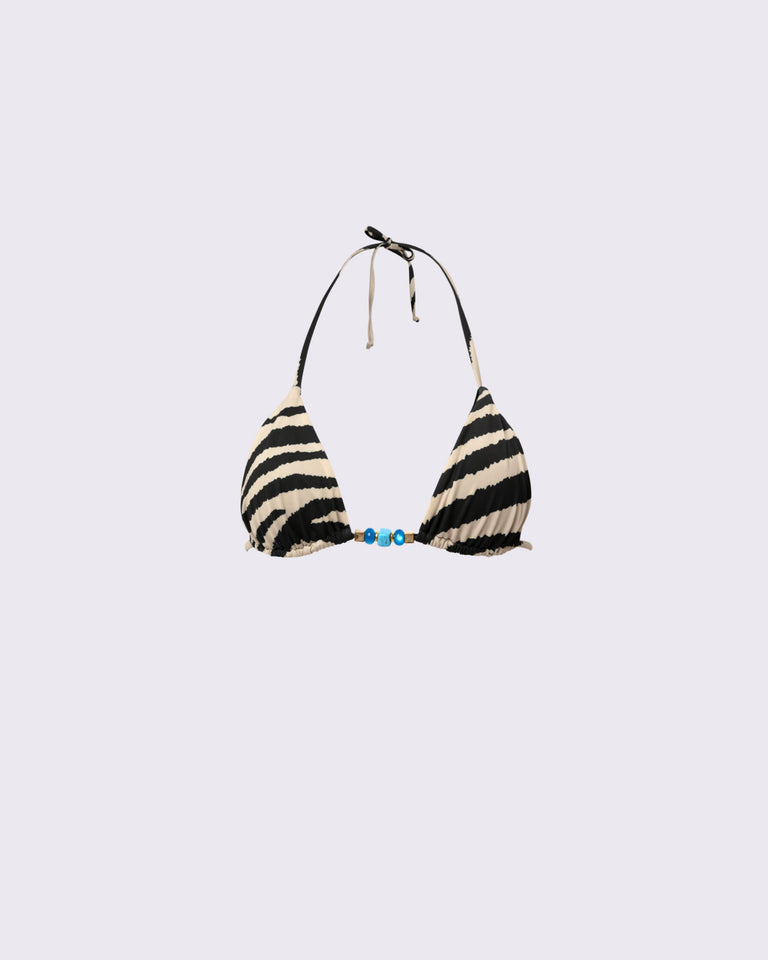 ZEBRA PRINT TRIANGLE BIKINI TOP