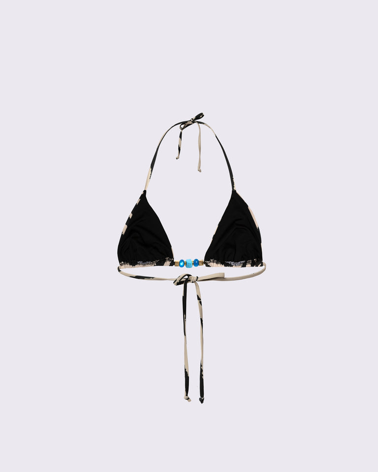 ZEBRA PRINT TRIANGLE BIKINI TOP
