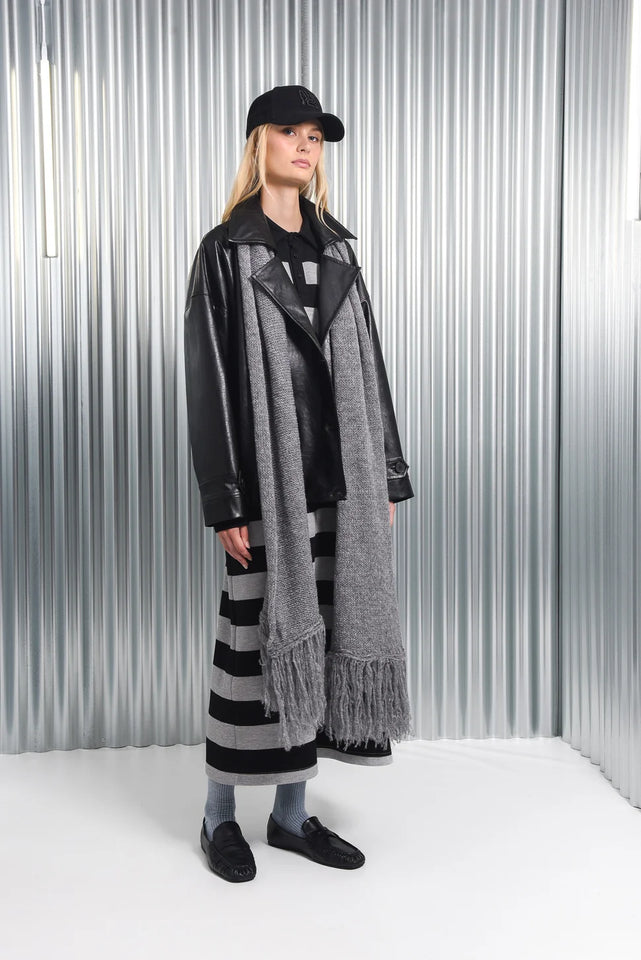 YAMATA LONG DRESS GREY/BLACK