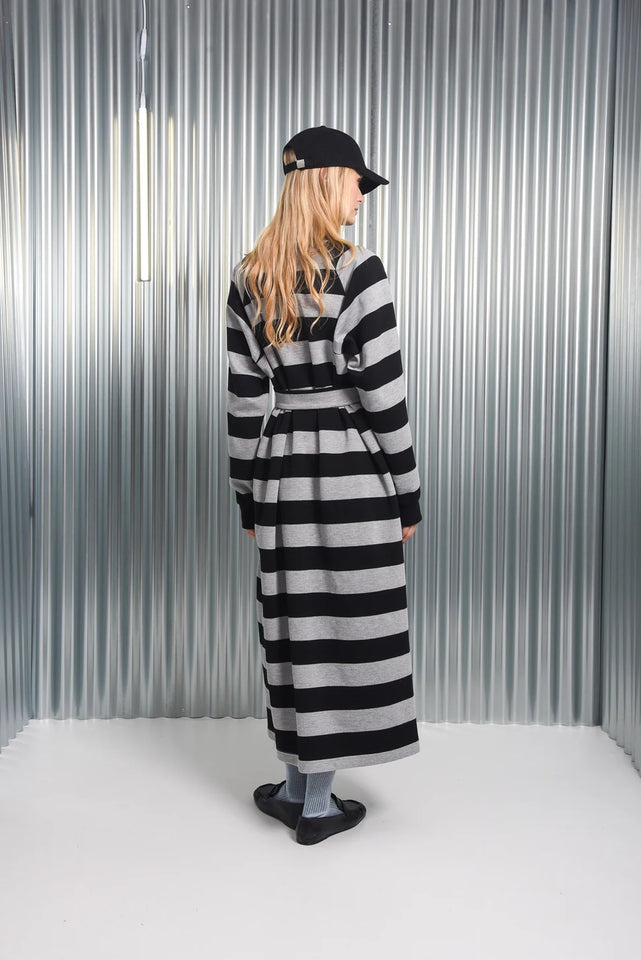 YAMATA LONG DRESS GREY/BLACK
