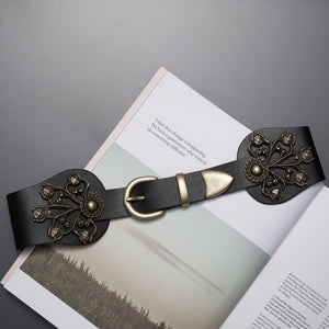 "POWER FLOWER" BLACK BRONZE BELT