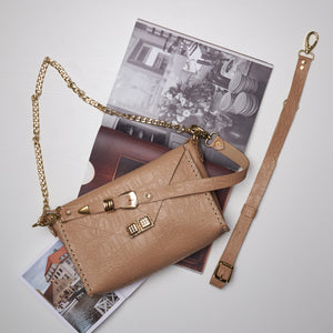 "SKY" MOCHA GOLD SHOULDER BAG