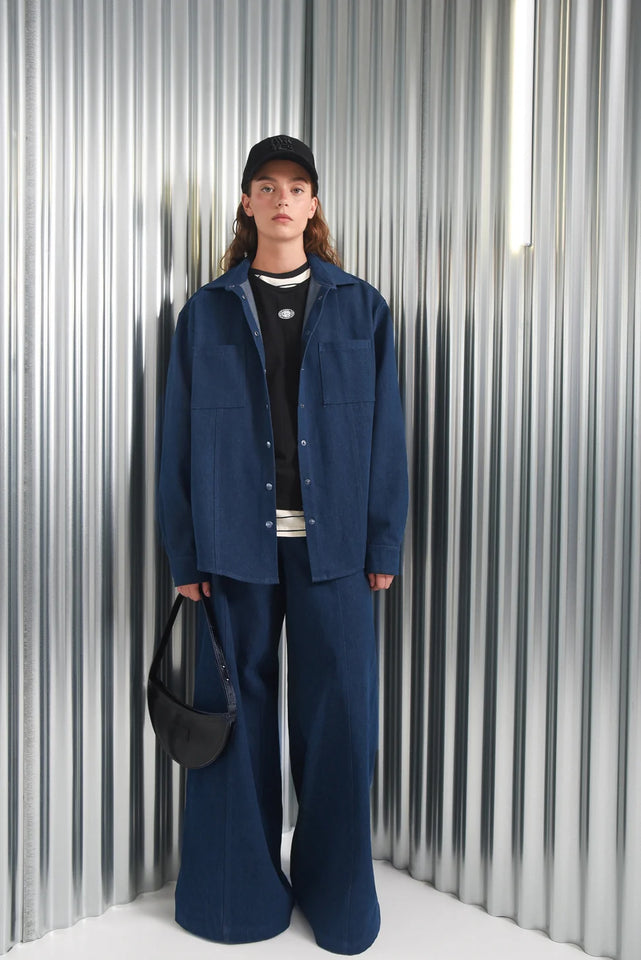 OTZI WIDE LEG DENIM PANTS BLUE