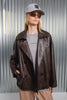 HEBI FAUX LEATHER JACKET |BROWN