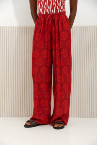 HIBISCUS PANTS RED