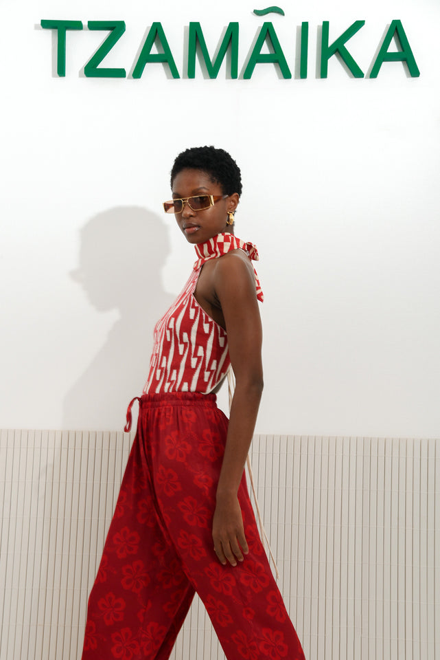 HIBISCUS PANTS RED