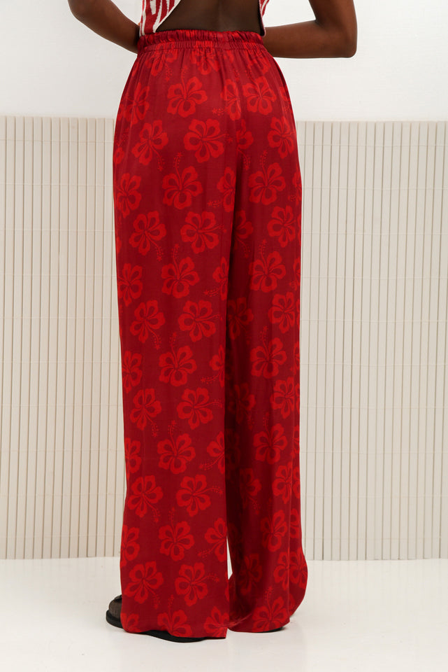 HIBISCUS PANTS RED