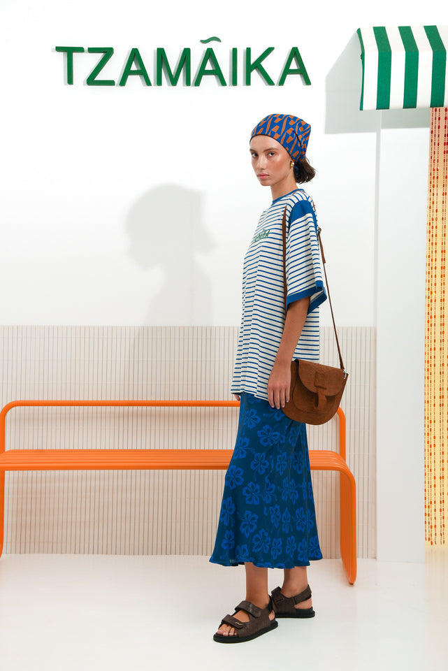 HIBISCUS SKIRT BLUE