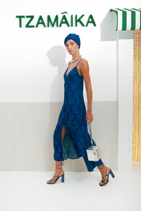 HIBISCUS DRESS BLUE
