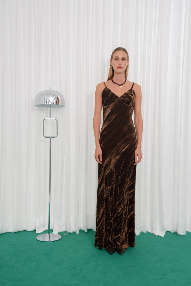 FEARLESS MAXI DRESS |BROWN