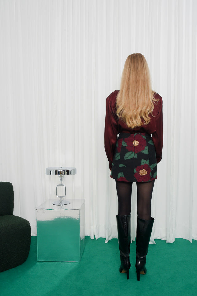 BELIEVE MINI SKIRT |BORDEAUX