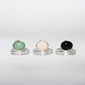 NA053 STONE STUCK RING BLACK AGATE