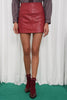 PURPOSE FAUX LEATHER MINI SKIRT |RED