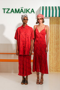HIBISCUS DRESS RED