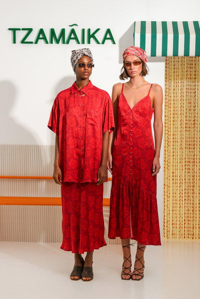 HIBISCUS DRESS RED