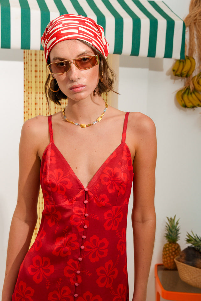 HIBISCUS DRESS RED