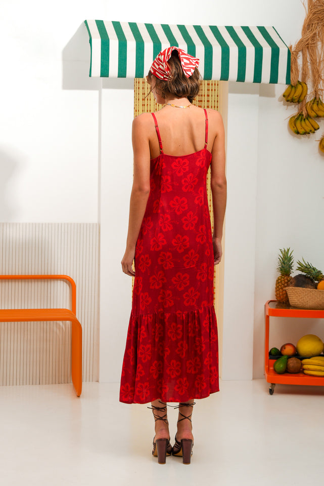 HIBISCUS DRESS RED