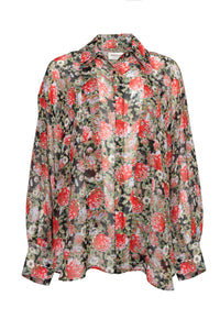 RED FLORAL OS SHIRT