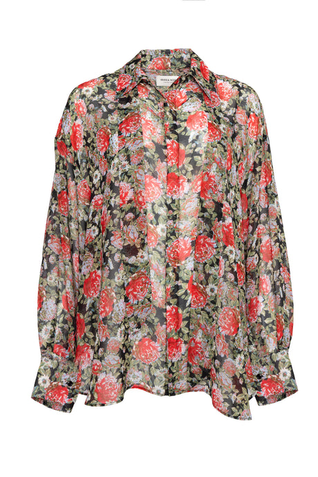 RED FLORAL OS SHIRT