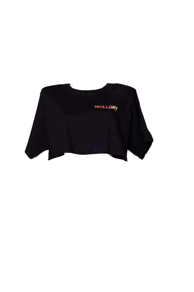 RICA BLACK CROP T-SHIRT
