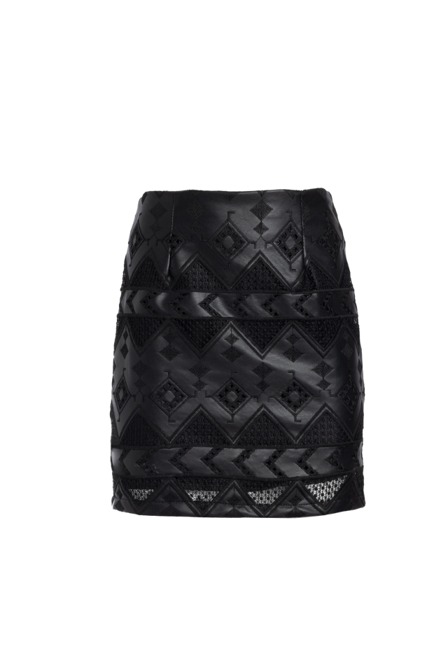 ALLEY BLACK TEXTURED SKIRT