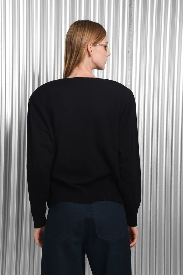 FOREVER KNITTED BLOUSE |BLACK