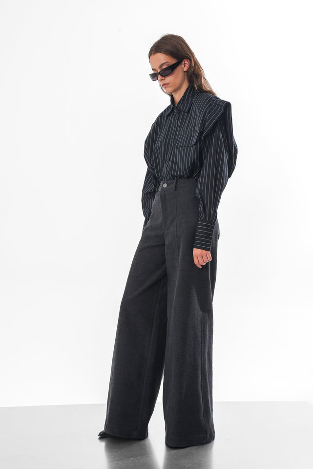 OTZI WIDE LEG DENIM PANTS |BLACK