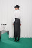 PURPOSE FAUX LEATHER MIDI SKIRT |BLACK