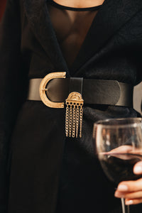 "RAIN" BLACK GOLD BELT