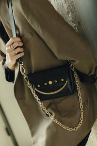 "ALL THIS LOVE" BLACK GOLD SHOULDER BAG