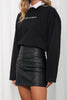 PURPOSE FAUX LEATHER MINI SKIRT BLACK