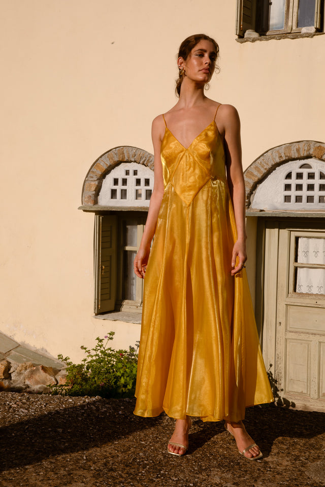 FENELLA DRESS GOLD YELLOW