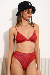 HIBISCUS MIDWAIST BOTTOM |RED