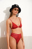 HIBISCUS MIDWAIST BOTTOM |RED