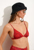 HIBISCUS TRIANGLE BIKINI TOP RED