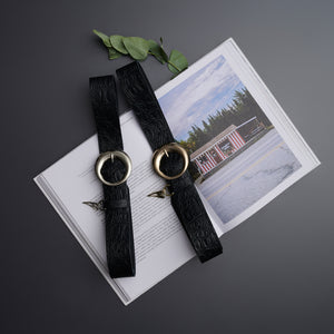 "TIME AND LOVE" BLACK GOLD BELT