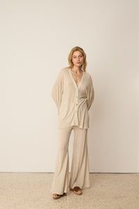 KNIT LINEN PANTS BEIGE
