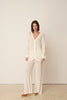 KNIT LINEN PANTS WHITE