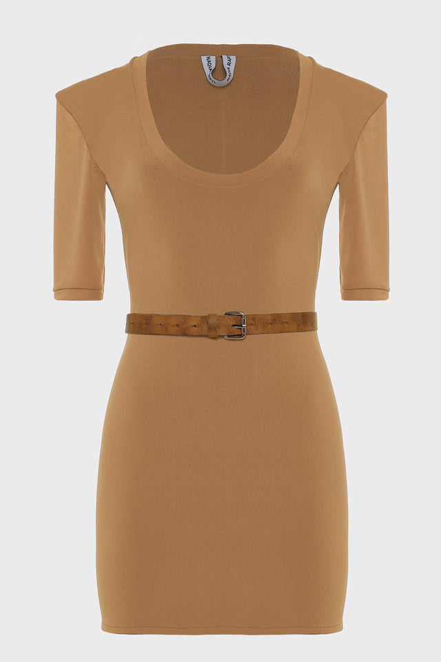 EARTH MINI DRESS BROWN