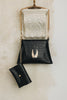 "WINGS" SMALL BLACK GOLD SHOULDER BAG