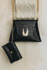 "WINGS" SMALL BLACK GOLD SHOULDER BAG
